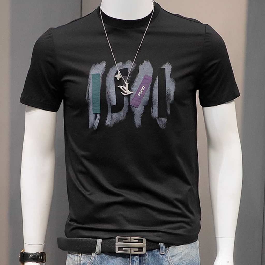 Importé - T-Shirt Coton Imprimé Homme Décontracté Manche Courte