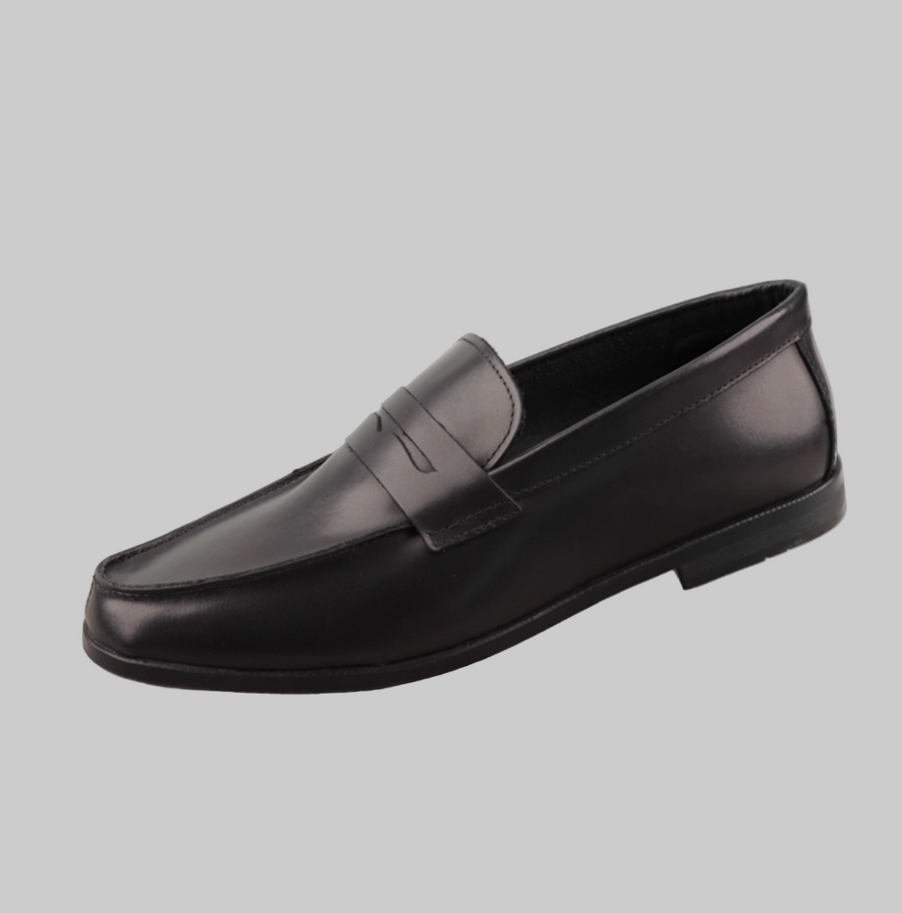 SOLDÉ - Mocassins Britannique Cuir Véritable Noir RESTE 1