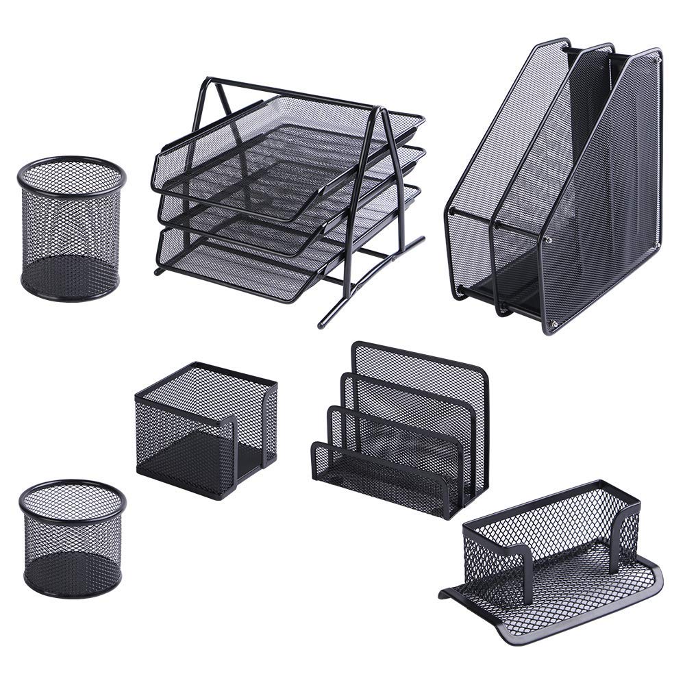Accessoires De Bureaux set de-7pcs-en Métal-noir - 312446