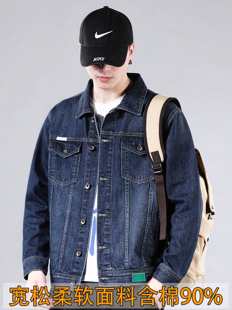 Importé - Jacket Jean Coton Denim Homme Style Rétro