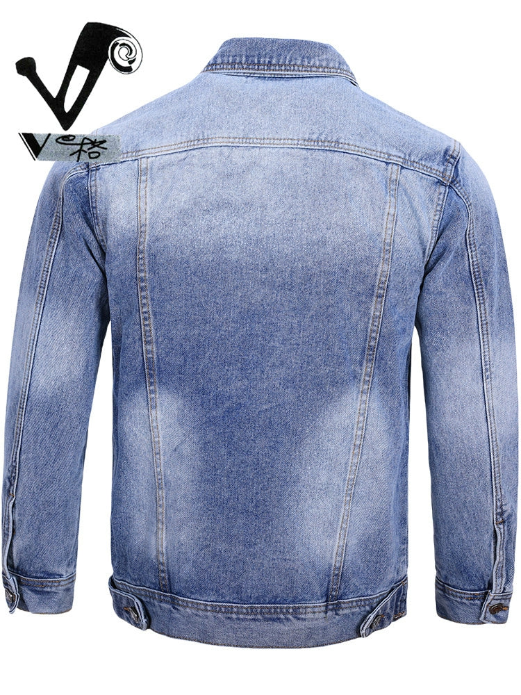 Importé - Jacket Veste Jean Homme A Manches Longues En Pur Coton