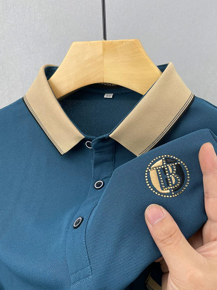 Importé - Polo Brodé Homme Manches Longues En Coton