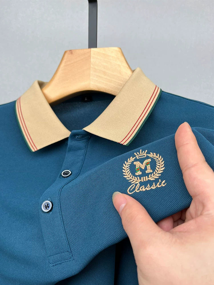 Importé - Polo Brodé Homme Manches Longues En Coton