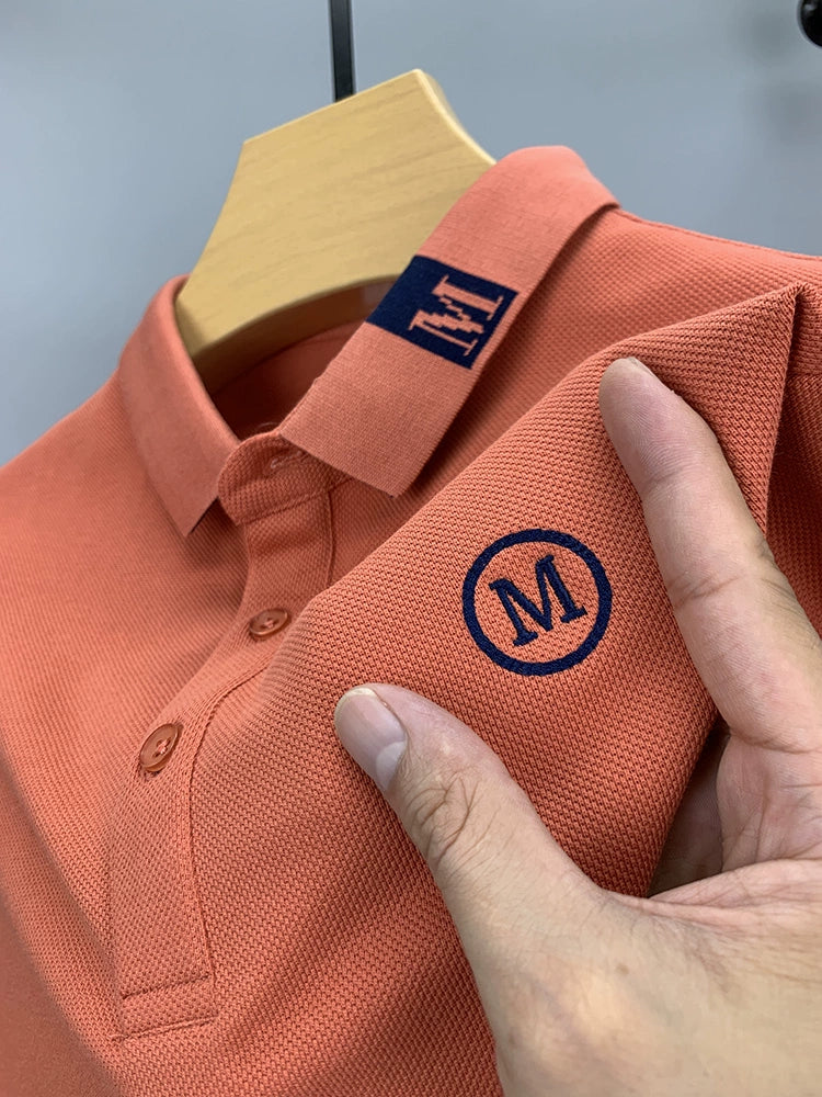 Importé - Polo Brodé Homme Manche Longue