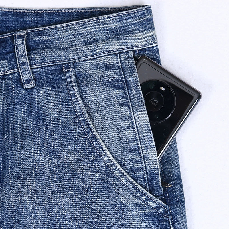 Importé - Pantalon Jean Délavés Homme Décontracté En Stretch