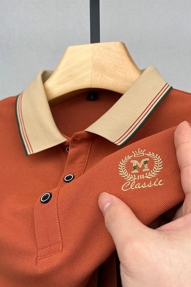 Importé - Polo Brodé Homme Manches Longues En Coton