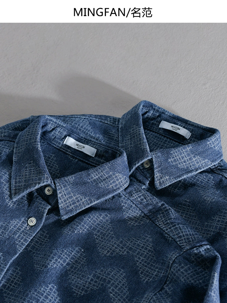 Importé - Chemise Homme Coton Lourd Texturé Manche Longue