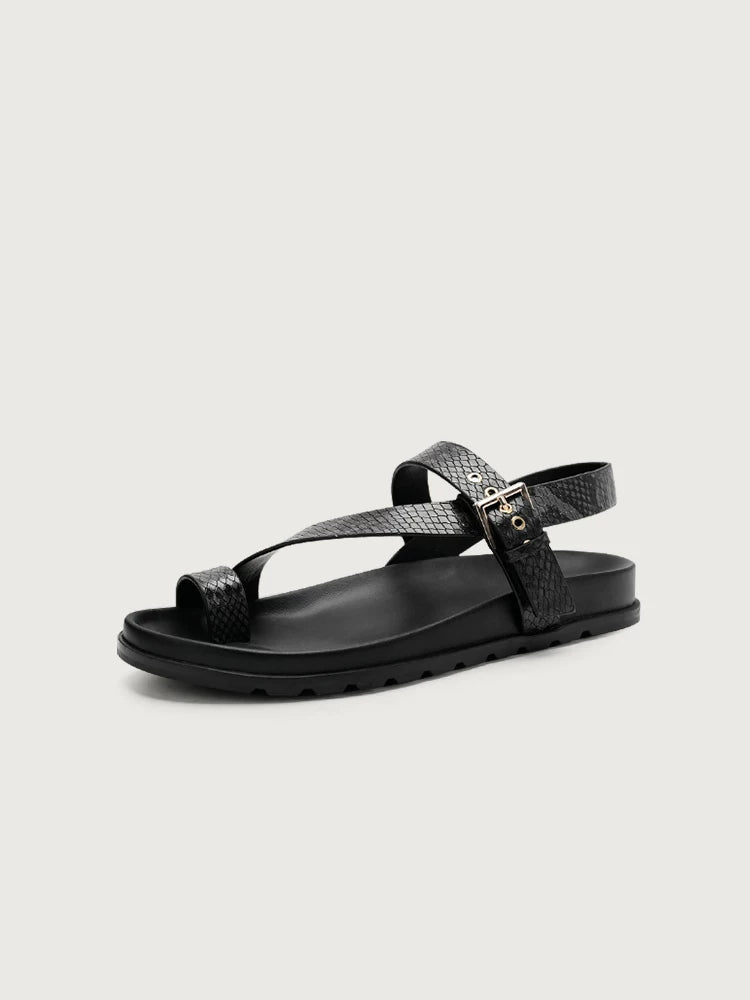 Importé - Chaussure Sandales A Lanières En Cuir Tendance