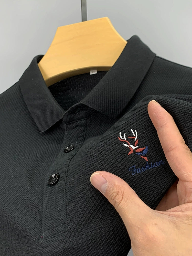 Importé - Polo Brodé Homme Manche Longue