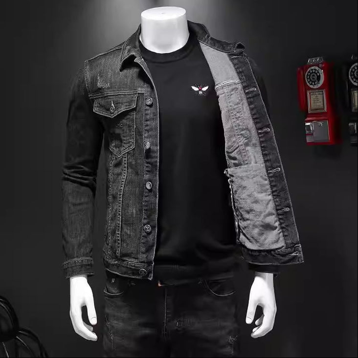 Importé - Jacket Coton Jean Homme Manche Longue