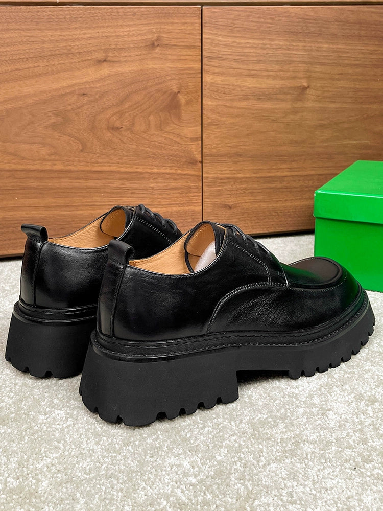 Importé - Chaussure Homme Derby Britanniques En Cuir A Semelles Epaisses