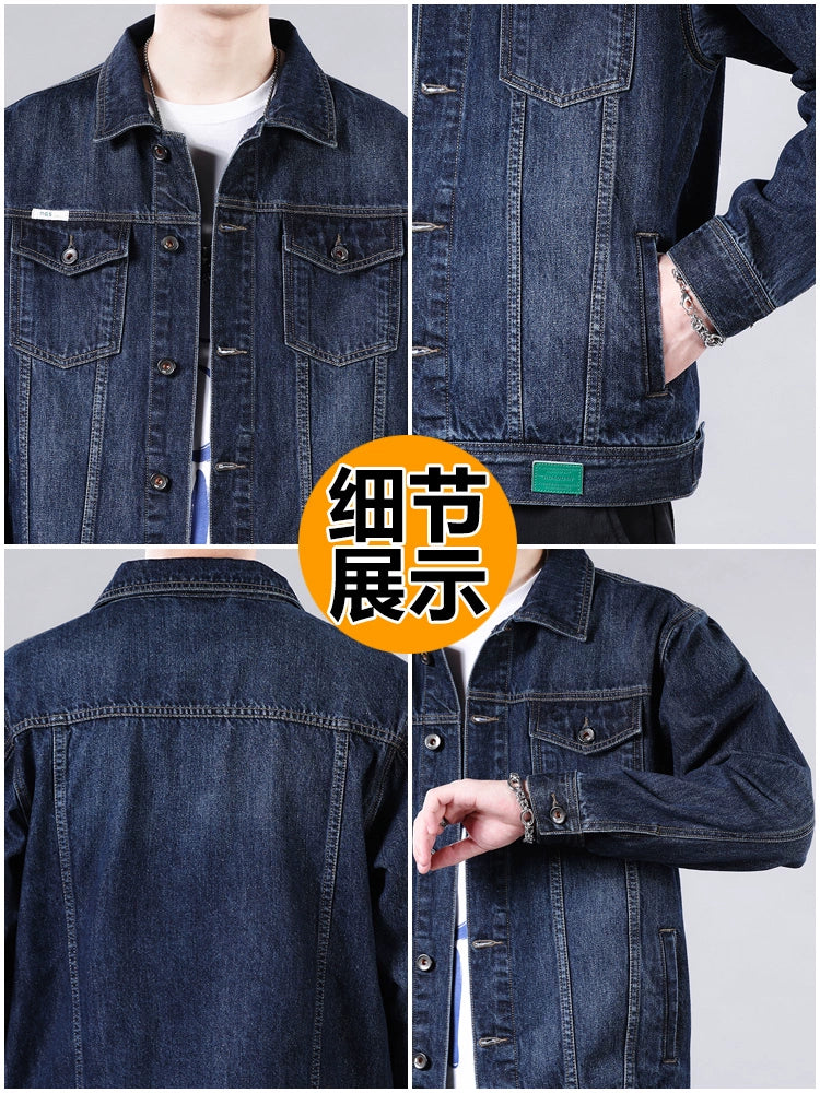 Importé - Jacket Jean Coton Denim Homme Style Rétro