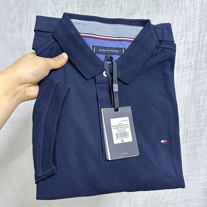 Importé - Polo Brodé Homme Pur Coton Manches Courtes