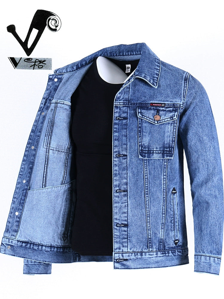 Importé - Jacket Coton Jean Homme Décontractée Manche Longue