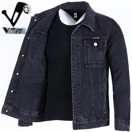 Importé - Jacket Coton Jean Homme Décontractée Manche Longue