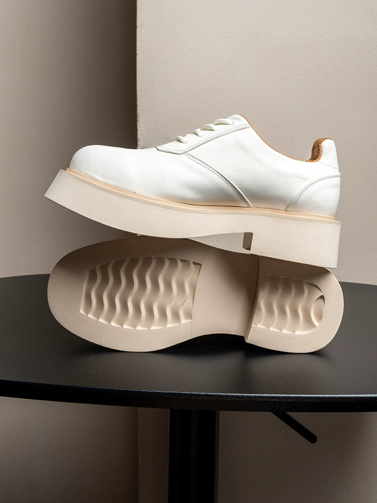 Importé - Chaussure Homme Derby Britanniques En Cuir A Gros Talon