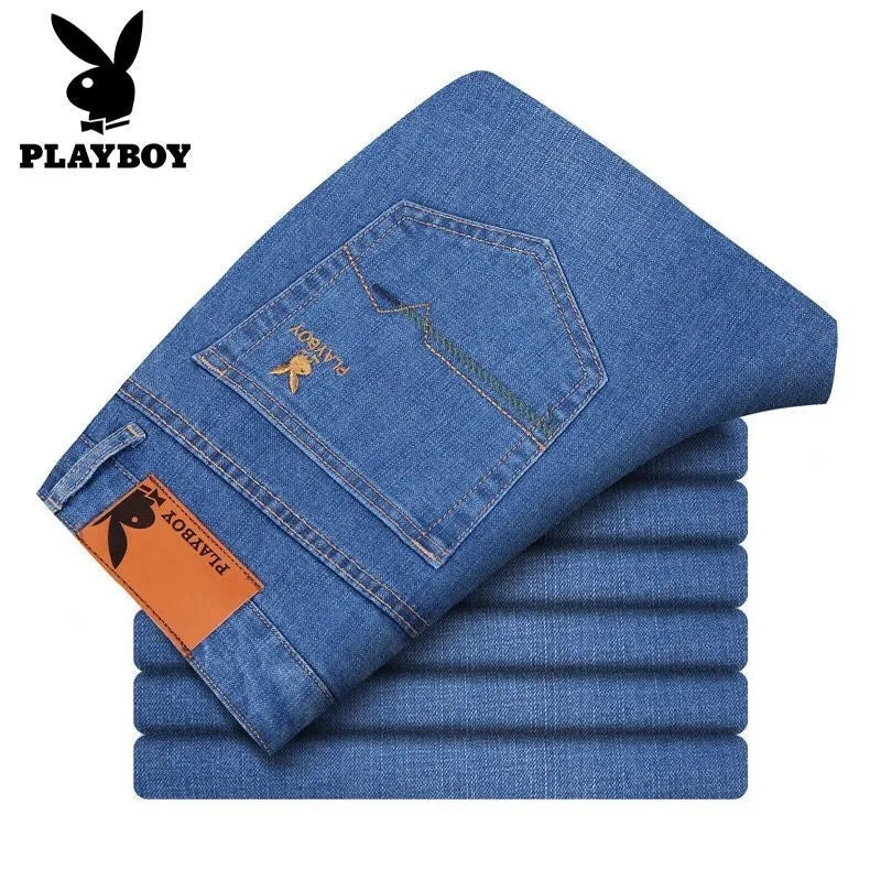 Importé - Playboy Pantalon Jean Coton Stretch Homme Décontracté