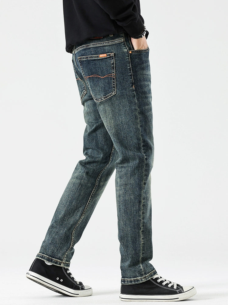 Importé - Pantalon Jean Slim Homme Décontracté Style Rétro