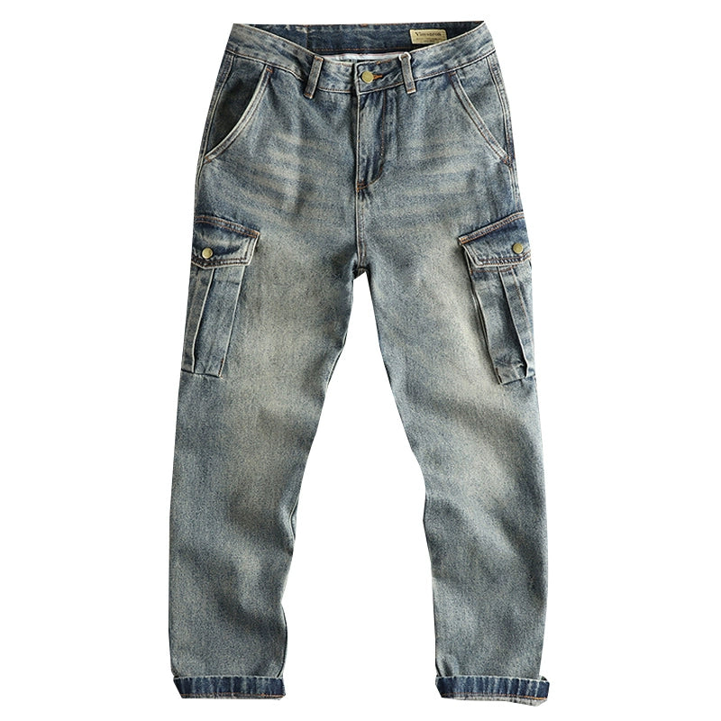 Importé - Pantalon Jean cargo Homme Tendance Style Rétro