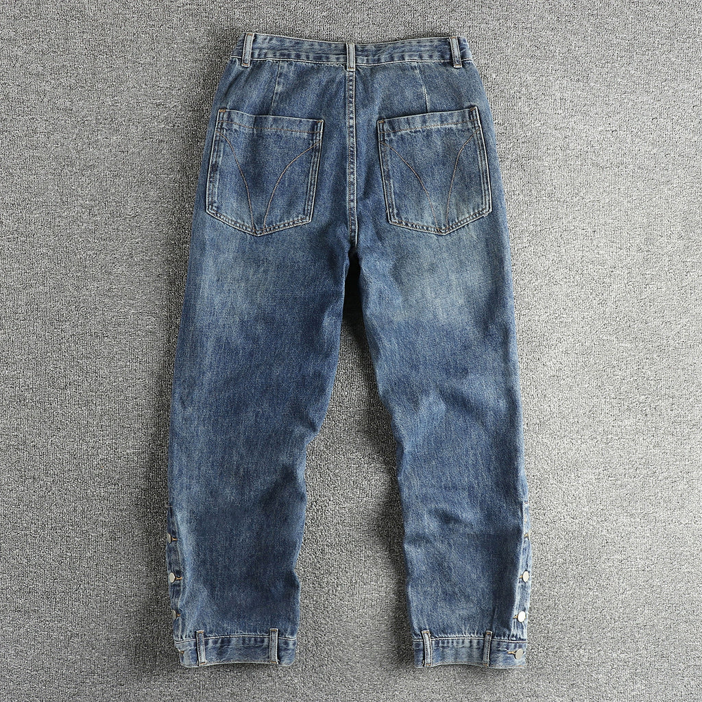 Importé - Pantalon Jean Délavé Homme Décontracté Style Rétro En Stretch