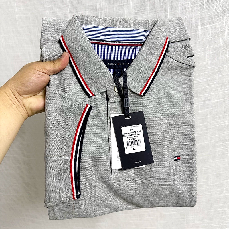 Importé - Polo Brodé Homme Pur Coton Manches Courtes