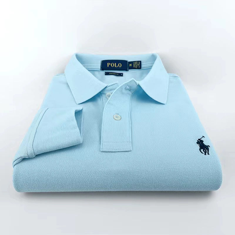 Importé - Polo Pur Coton Homme Décontracté Manche Longue