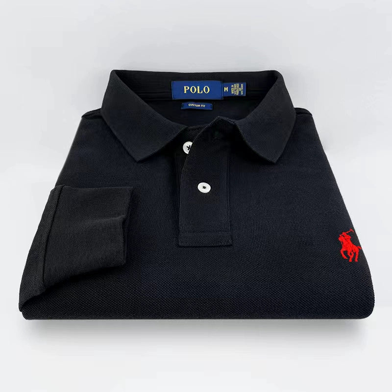 Importé - Polo Pur Coton Homme Décontracté Manche Longue