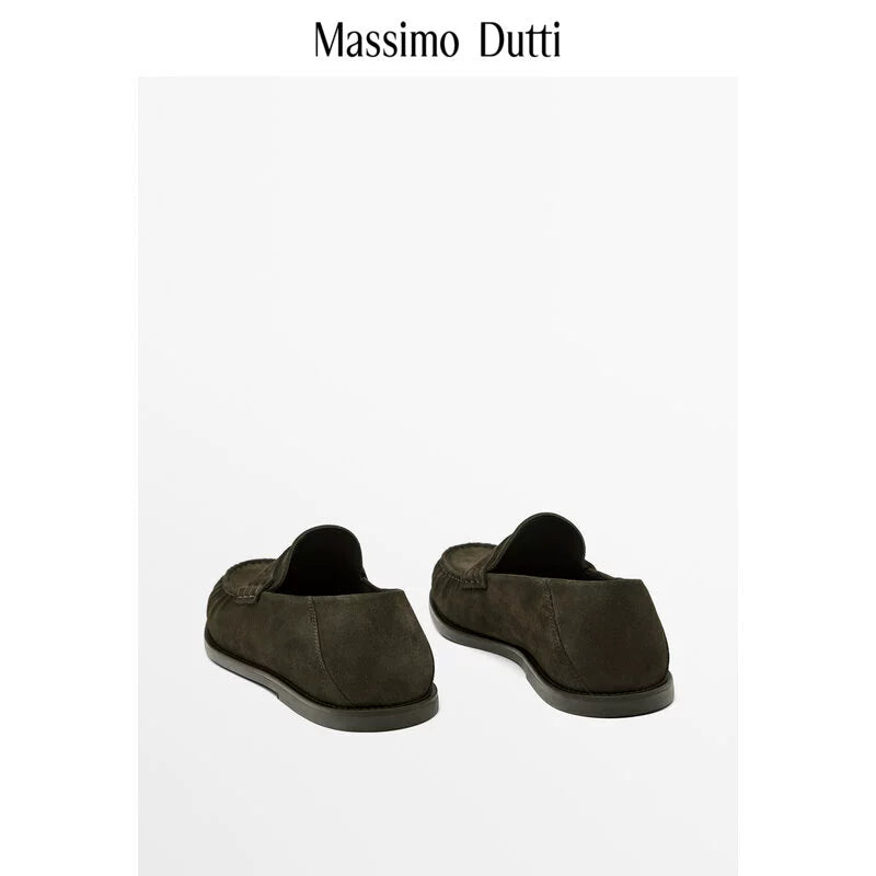Importé - Massimo Dutti Chaussure Homme Mocassin Rétro Confortable 100% Cuir