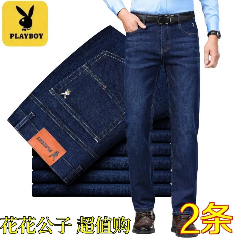 Importé - Playboy Pantalon Jean Coton Stretch Homme Décontracté