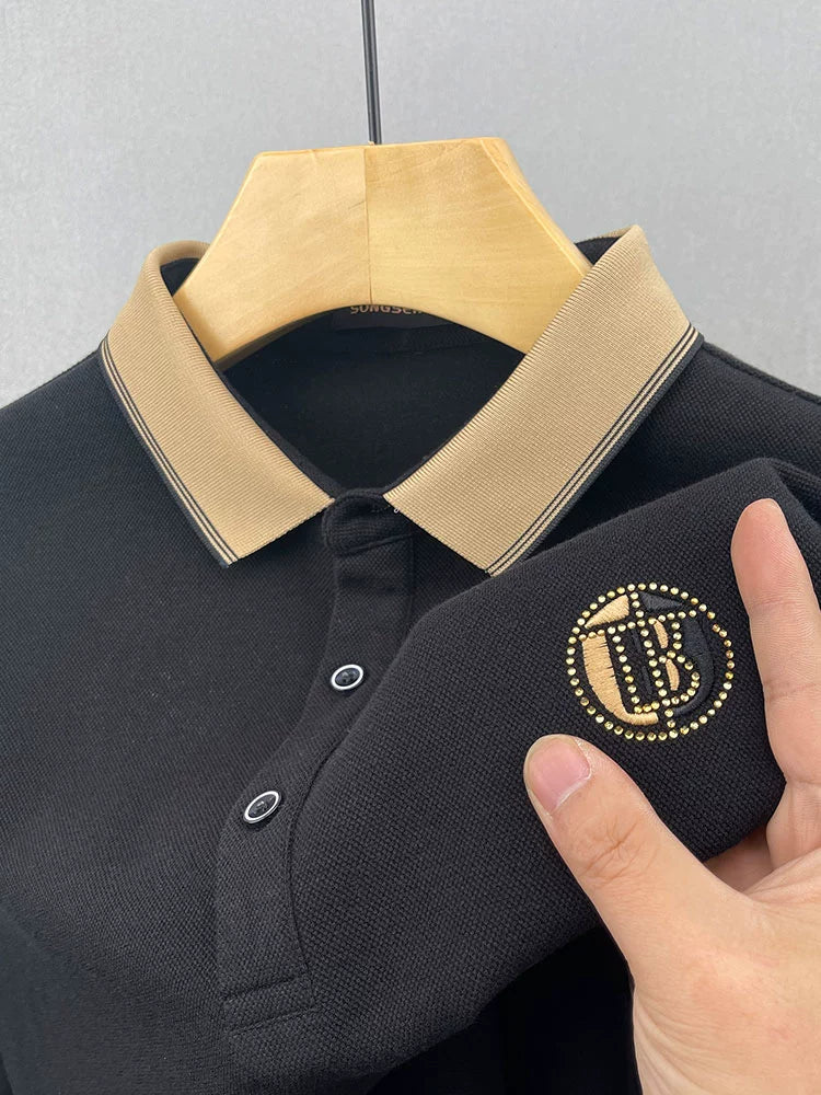 Importé - Polo Brodé Homme Manche Longue