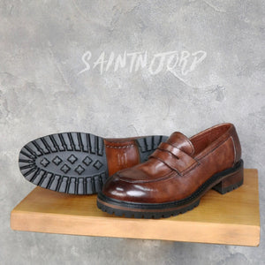 Importé - Chaussure Homme Décontractées Mocassins Rétro En Cuir