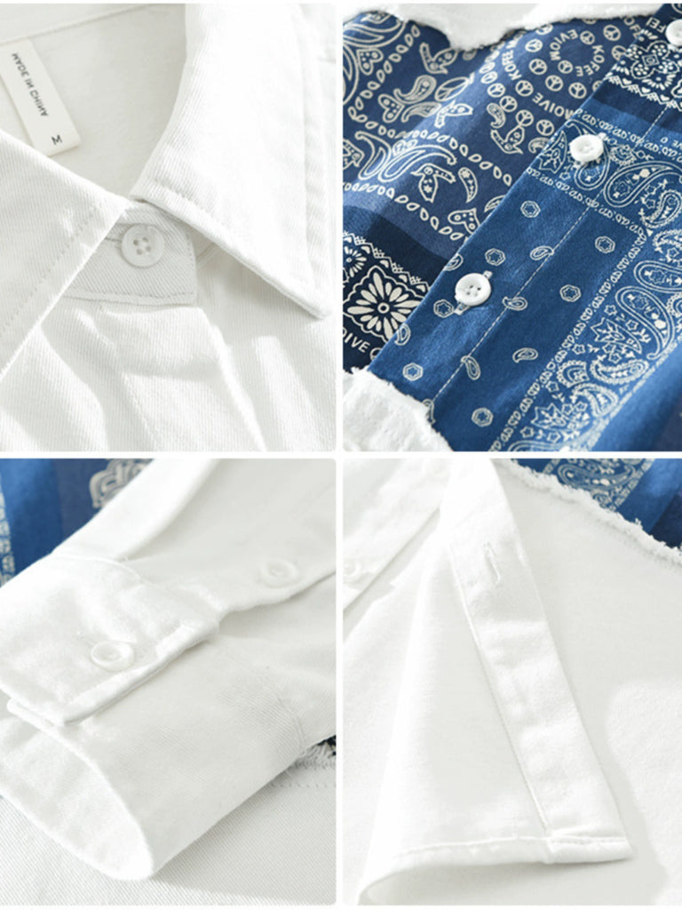 Importé - Chemise 100% Coton Homme Manches Longues Tendance