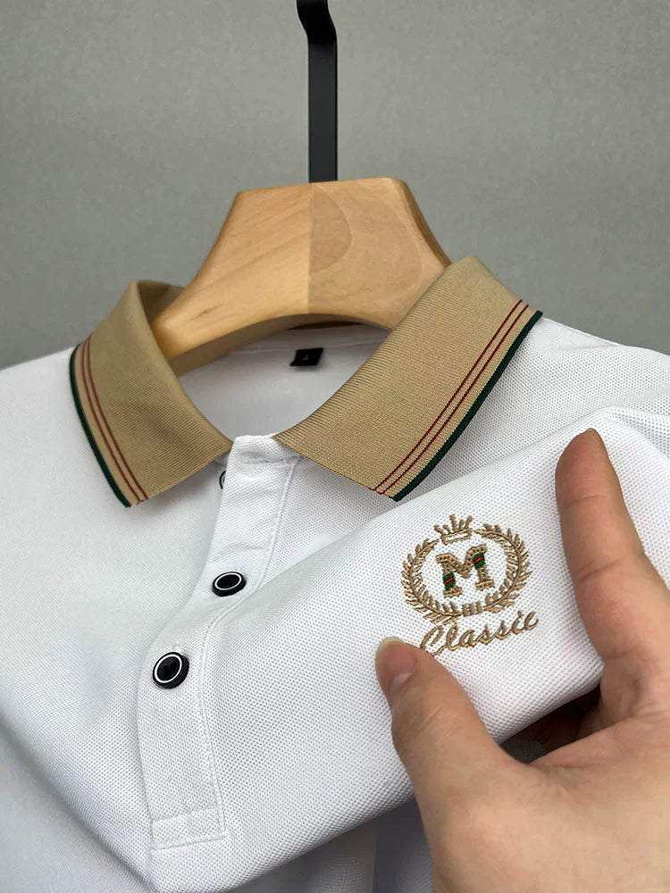 Importé - Polo Brodé Homme Manches Longues En Coton