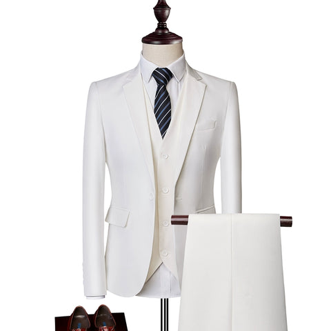 Importé - Ensemble Costume Homme Slim Style Britannique 3 Pièces