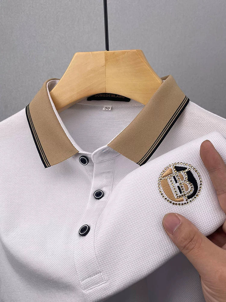 Importé - Polo Brodé Homme Manches Longues En Coton