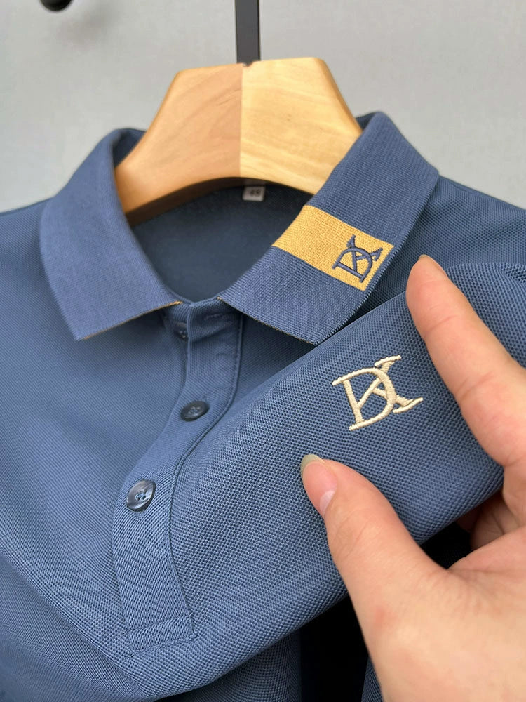 Importé - Polo Brodé Homme Manche Longue