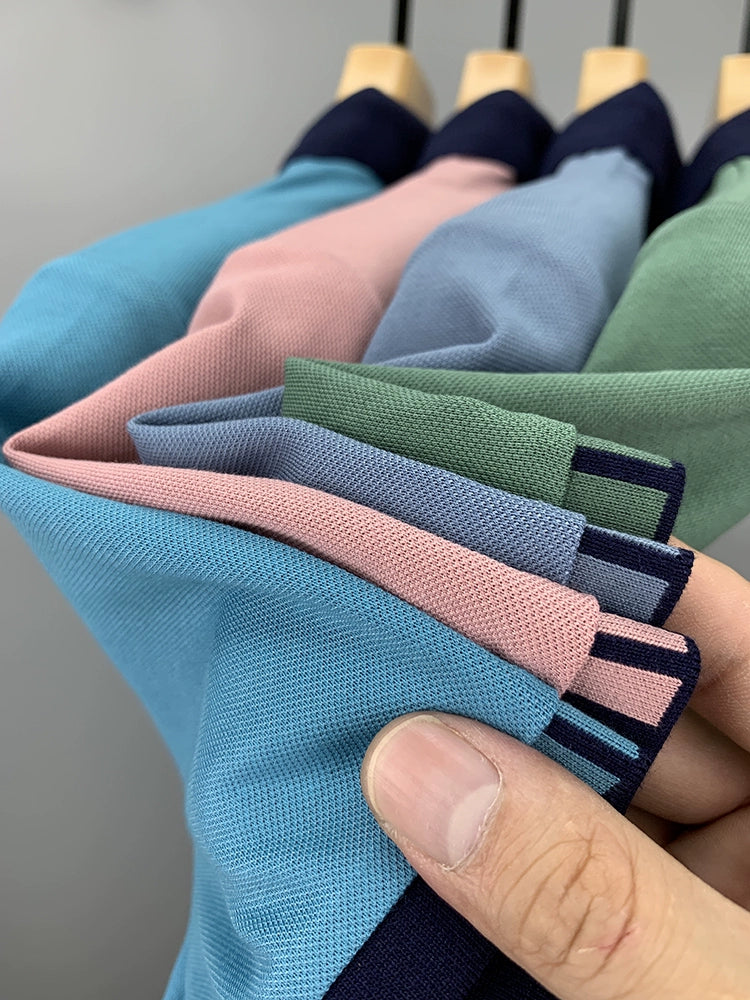 Importé - Polo Brodé Homme Manche Longue Fibres de Coton