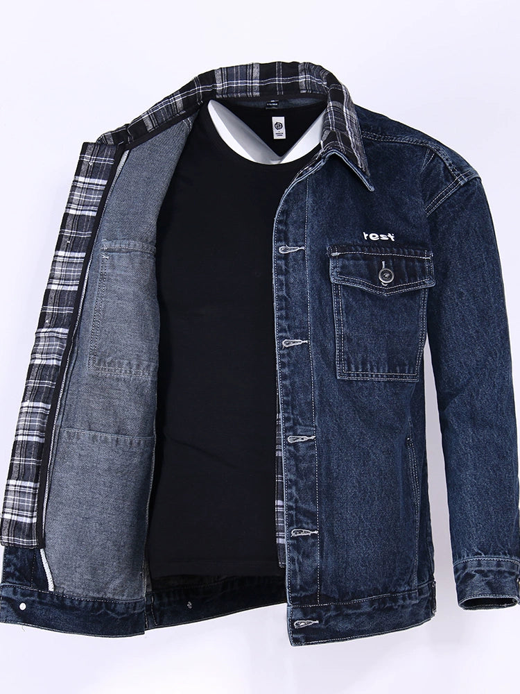 Importé - Jacket Jean  Double Col Homme A Manches Longues