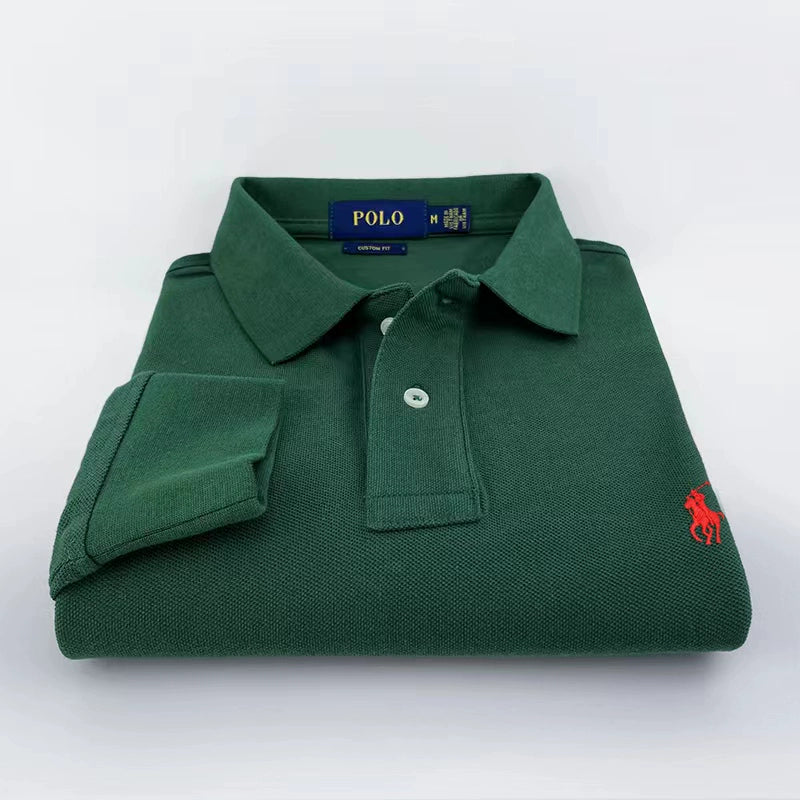 Importé - Polo Pur Coton Homme Décontracté Manche Longue