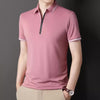 Importé - Polo T-shirt Homme Slim Fit Col Zip en Soie Glacée