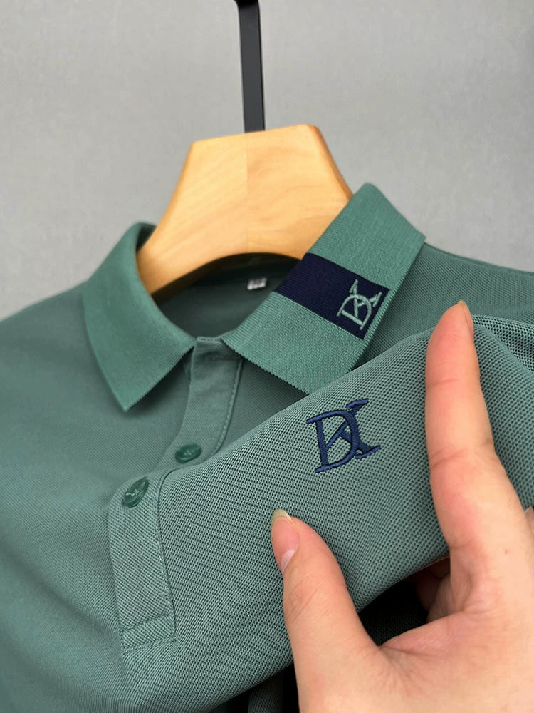 Importé - Polo Brodé Homme Manche Longue