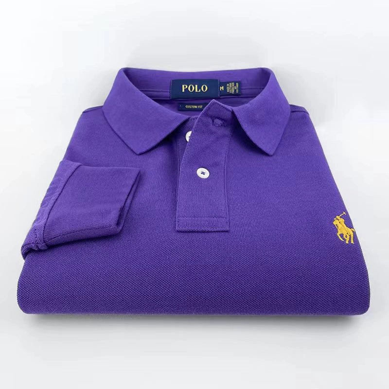 Importé - Polo Pur Coton Homme Décontracté Manche Longue