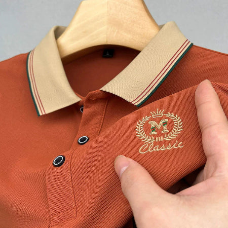 Importé - Polo Brodé Homme Manches Longues En Coton