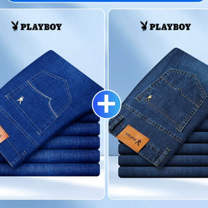 Importé - Lot 2 X Playboy Pantalon Jean Stretch Homme Slim Décontracté