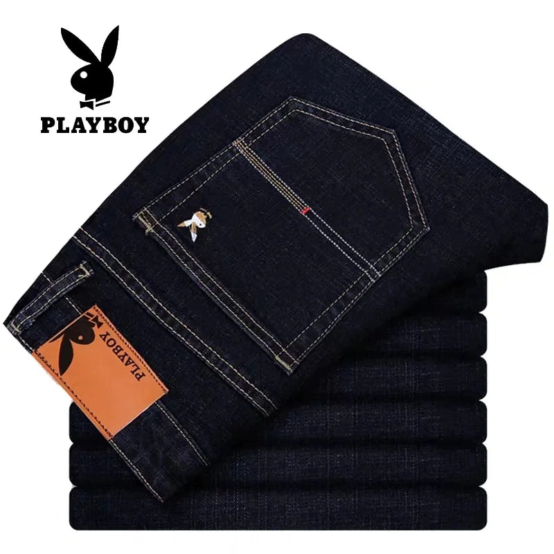 Importé - Playboy Pantalon Jean Coton Stretch Homme Décontracté