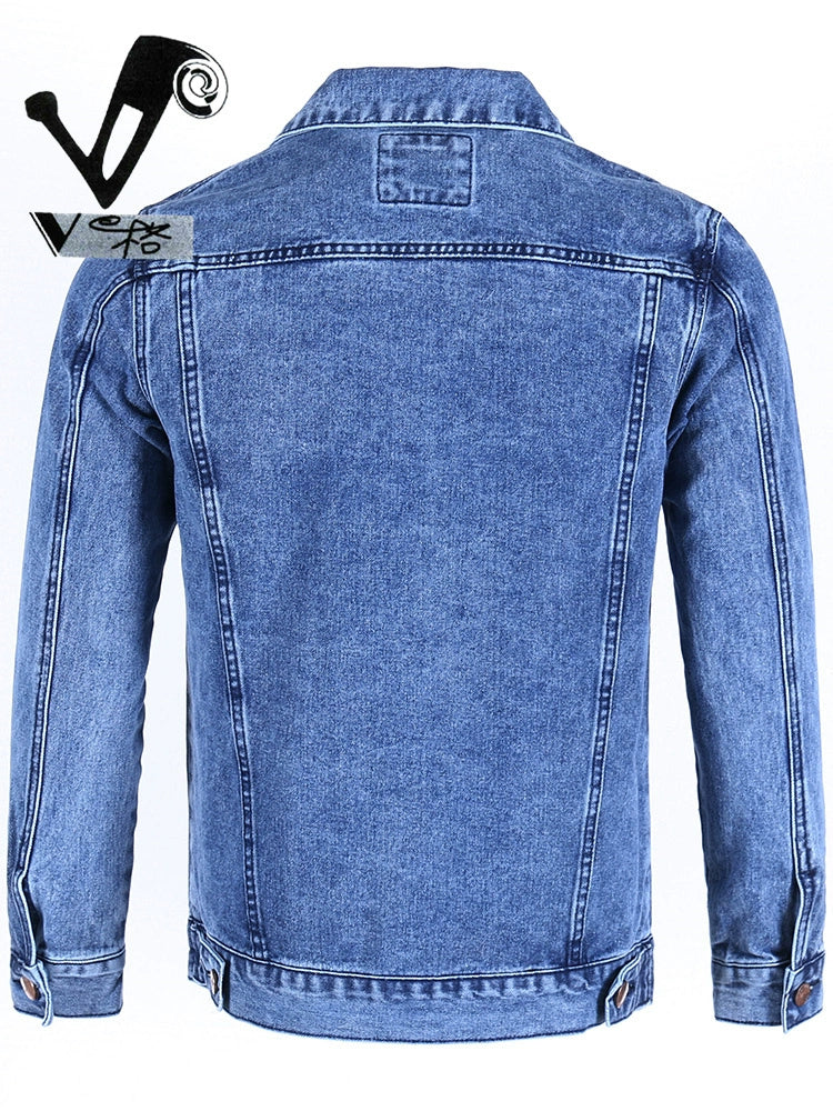 Importé - Jacket Coton Jean Homme Décontractée Manche Longue