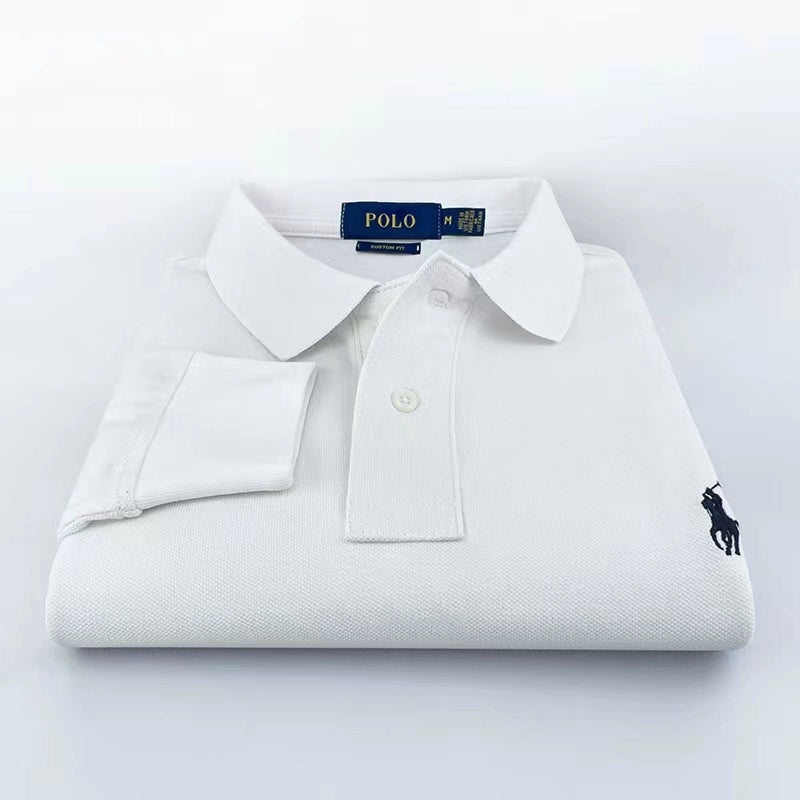 Importé - Polo Pur Coton Homme Décontracté Manche Longue