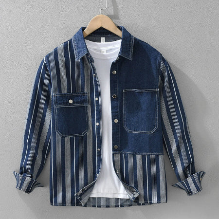 Importé - Chemise Veste Homme En Coton 100%  Manches Longues Tendance