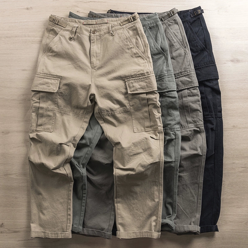 Importé - Pantalon Cargo Homme Pur Coton Décontracté