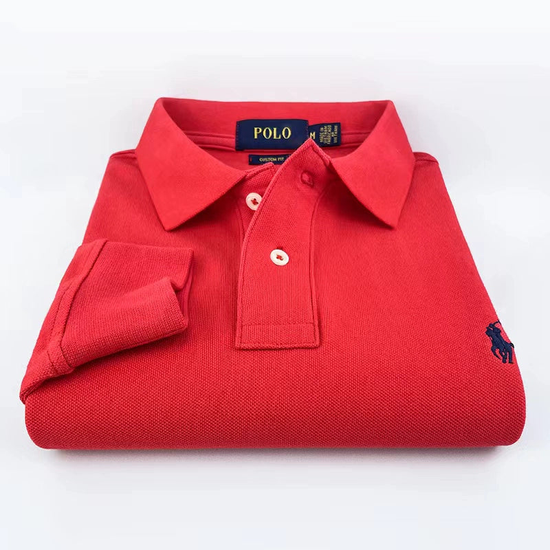 Importé - Polo Pur Coton Homme Décontracté Manche Longue